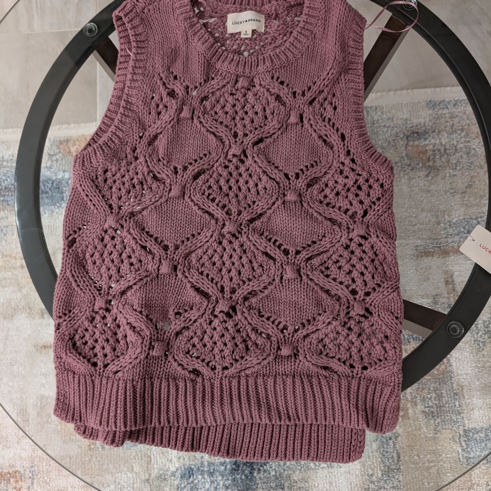 Loft Purple Knit Sleeveless Top